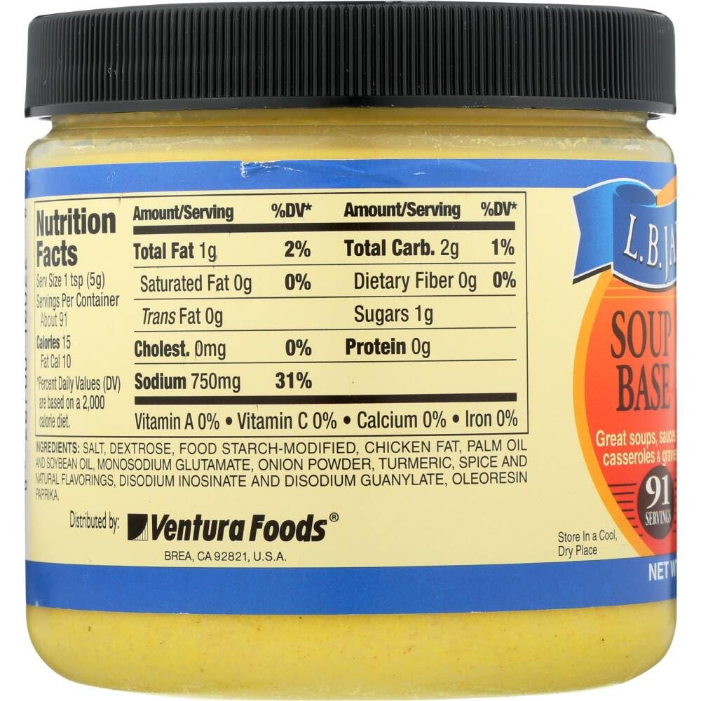 L.B. Jamison's Chicken Flavored Soup Base, 14 oz Jars - 3-Pack, Perfect for Soups and Sauces, Flavorful and Convenient