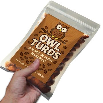 Owl Turds Roasted Almonds - Funny Owl-Themed Snack For Bird Lovers, Gag Gift For Birdwatchers, Forest Animal Treat, Perfect For