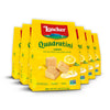 Loacker Quadratini Lemon Wafers Large - Crispy Bite Size Wafer Cookies - 30% Less Sugar - Lemon Cream Filling - Non-Gmo - Pack Of 6