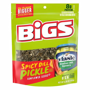 Generic BIGS Spicy Dill Pickle Flavored Sunflower Seeds, 5.35 oz. Resealable Bag