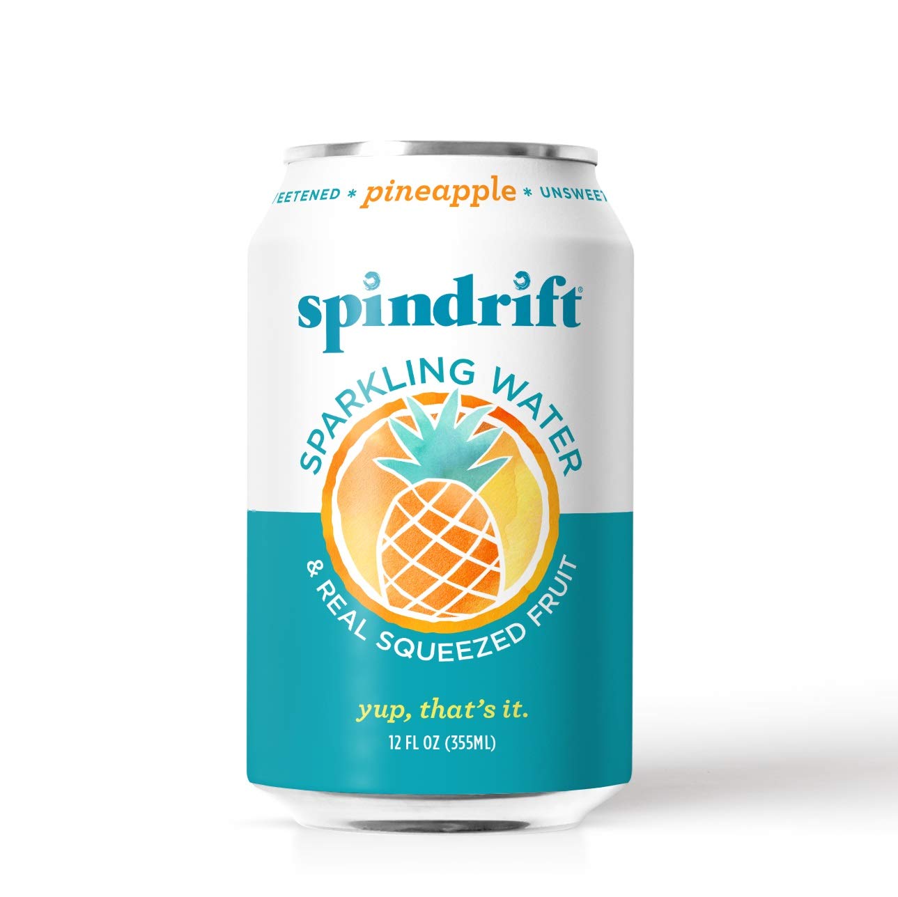 Spindrift Sparkling Water, Pineapple Flavored, Made With Real Squeezed Fruit, 12 Fl Oz Cans, Pack Of 24 (Only 13 Calories Per Se