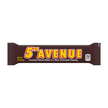 5TH AVENUE Chocolatey Coated Crunchy Peanut Butter Candy Bars, 36 oz (18 Count) - Delicious Snack Treats for Peanut Butter Lovers