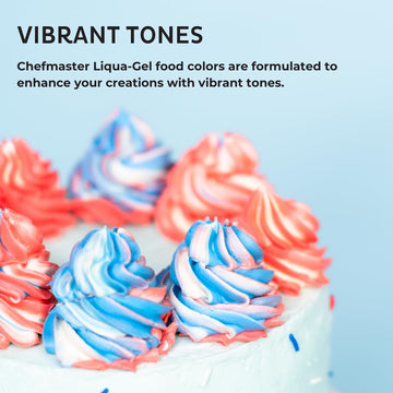 Chefmaster Royal Blue Liqua-Gel Food Coloring | Vibrant Color | Professional-Grade Dye for Icing, Frosting, Fondant | Baking & D