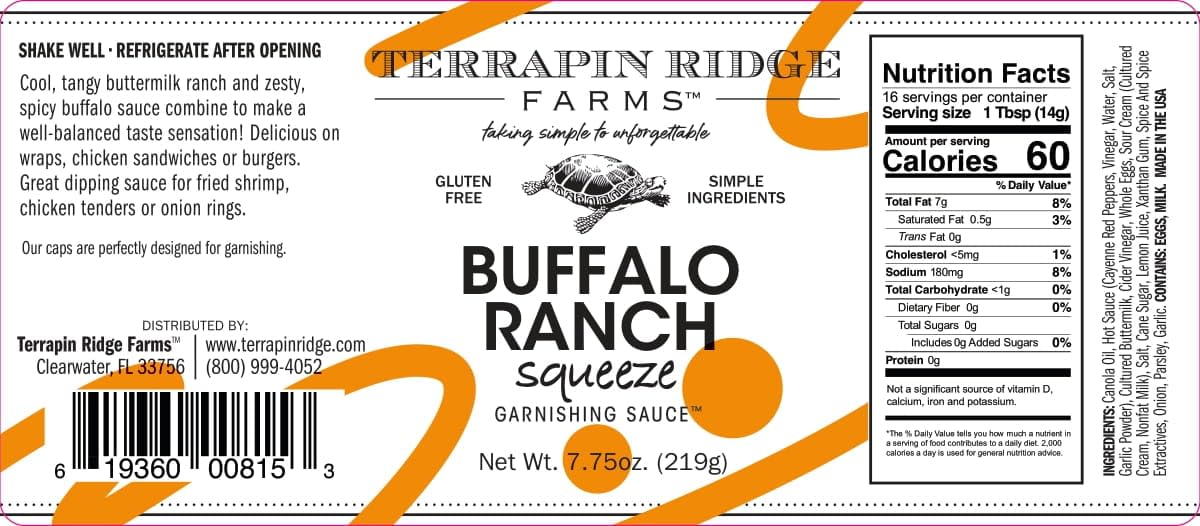 Terrapin Ridge Farms Buffalo Ranch - One 7.75 Ounce Bottle