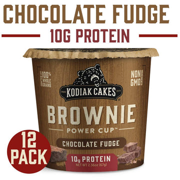 Kodiak Cakes Chocolate Fudge Brownie in a Cup, 2.36 Ounce (Pack of 12), Natural