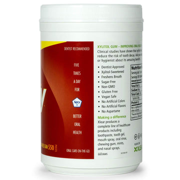 Spry Fresh Natural Xylitol Chewing Gum Dental Defense System Aspartame-Free Sugar Free Gum (Cinnamon, 550 Count - Pack Of 1)