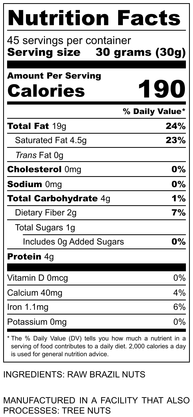 Im A Nut Brazil Nuts, Raw, Non-GMO, Gluten-Free, Vegan, Keto Friendly, 48 oz (3 Lbs) Reusable Bag