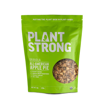 Plantstrong All American Apple Pie Granola Snack Mix - Whole-Grain, Whole-Fruit Sweetened, Plant-Based, Oil Free - Pack Of 4 X 9