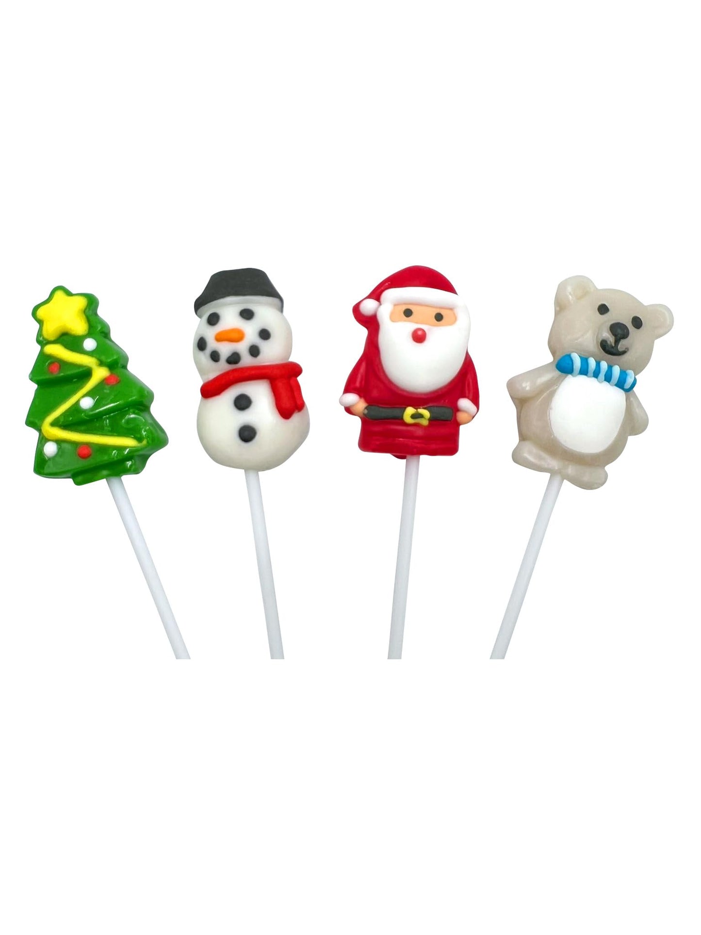Christmas Lollipops - Holiday Suckers - 24 Individually Wrapped Bulk - Christmas Candy Variety Pack - Santa, Christmas Tree, Sno