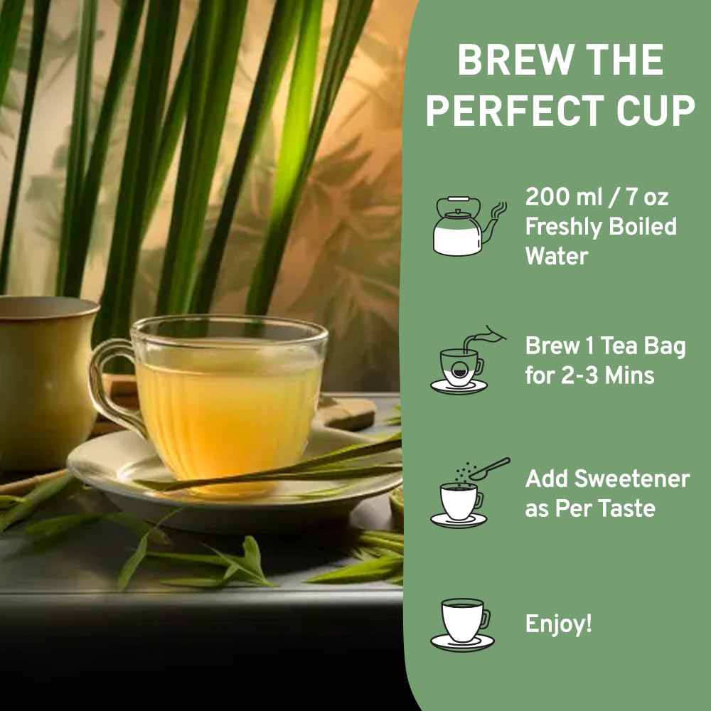 HANDPICK Lemongrass Herbal Tea Bags - Non-GMO, Caffeine-Free, 100 Count