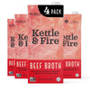 Kettle and Fire Beef Cooking Broth, Keto, Paleo, and Whole 30 Approved, Gluten Free, High in Protein and Collagen, 4 Pack (32 Ou