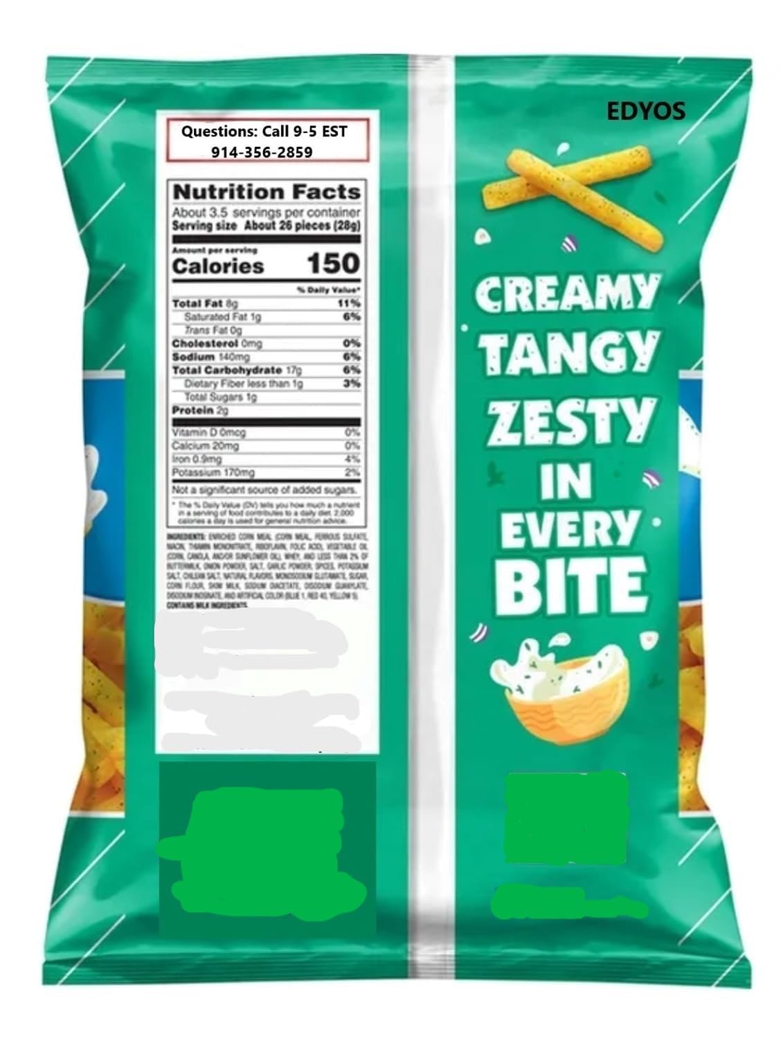 Fries Ranch Flavored - 3.125 oz. Bag - Family Pack - 3 Pack