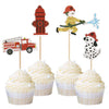 Ercadio 24 Pack Fireman Cupcake Toppers Fire Department Cake Topper Picks Baby Shower Birthday Party Decoration Supplies