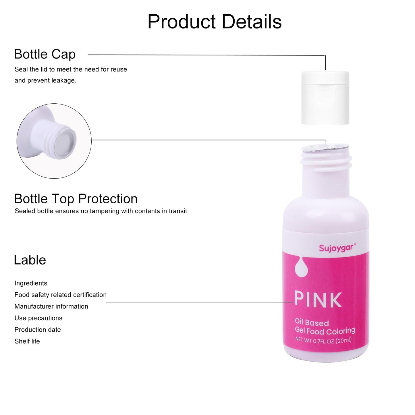 Oil Based Food Coloring For Chocolate, White, Food Grade 20Ml, Edible Oil Food Dye For Baking, Cupcake & Fondant, Icing
