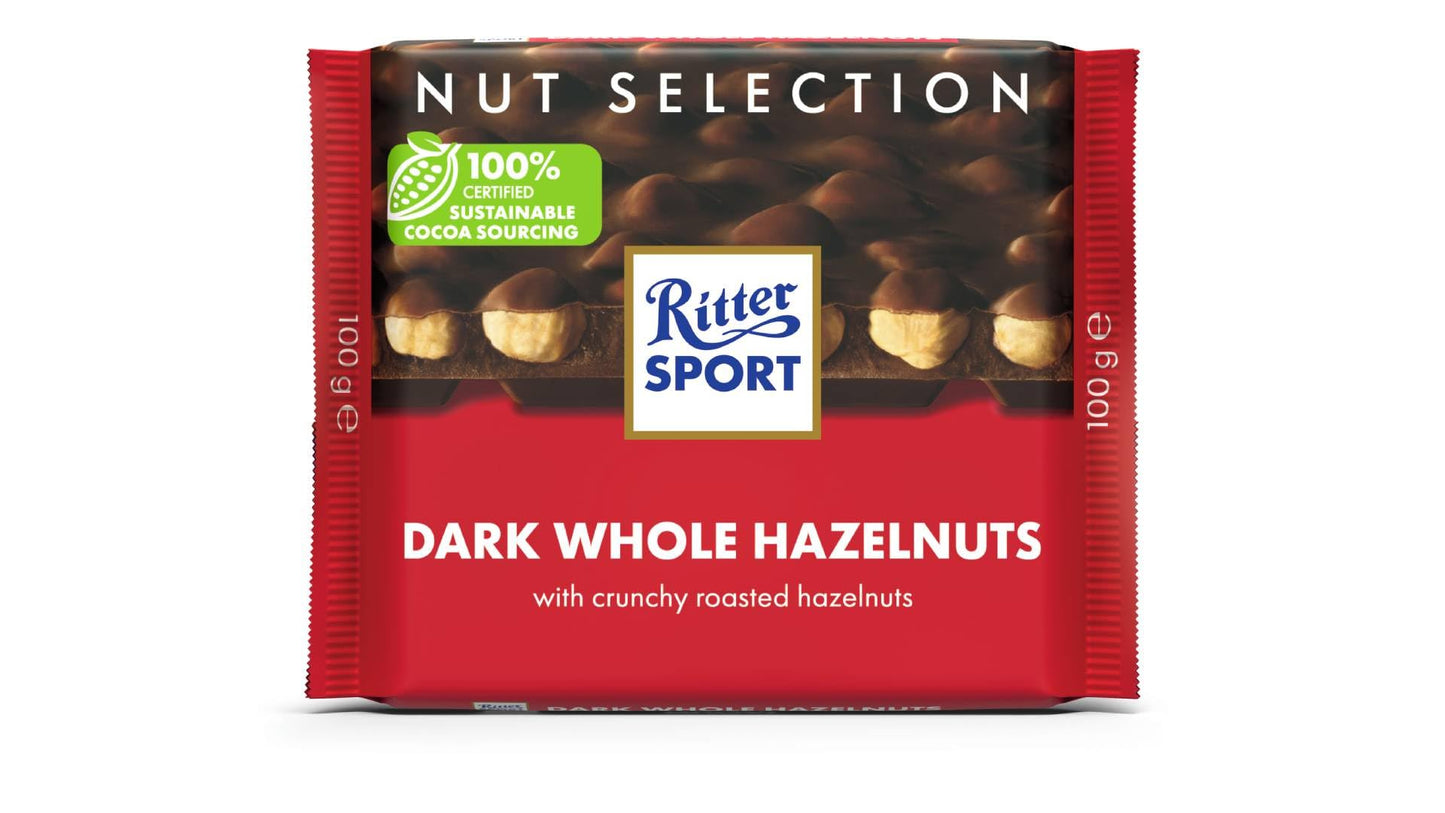 Ritter Sport Dark Chocolate with Hazelnuts -Pack of 3