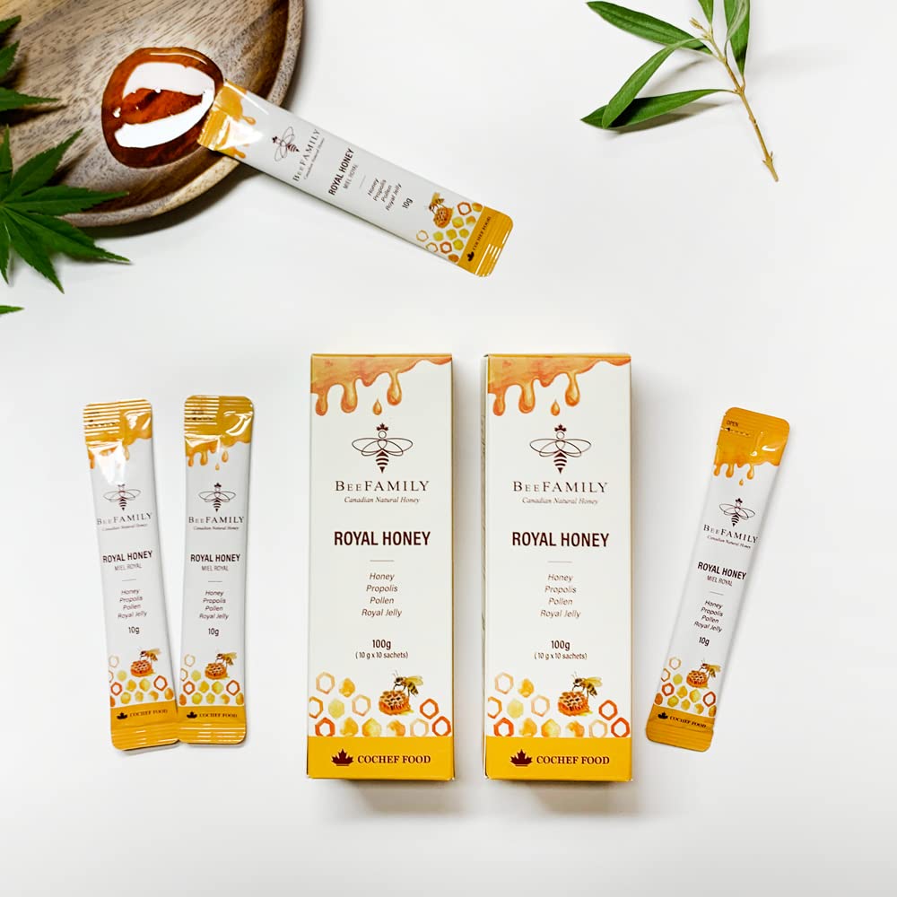 BeeFamily Royal Honey Stick - 10 Sachets x 10g - Natural Sweetener