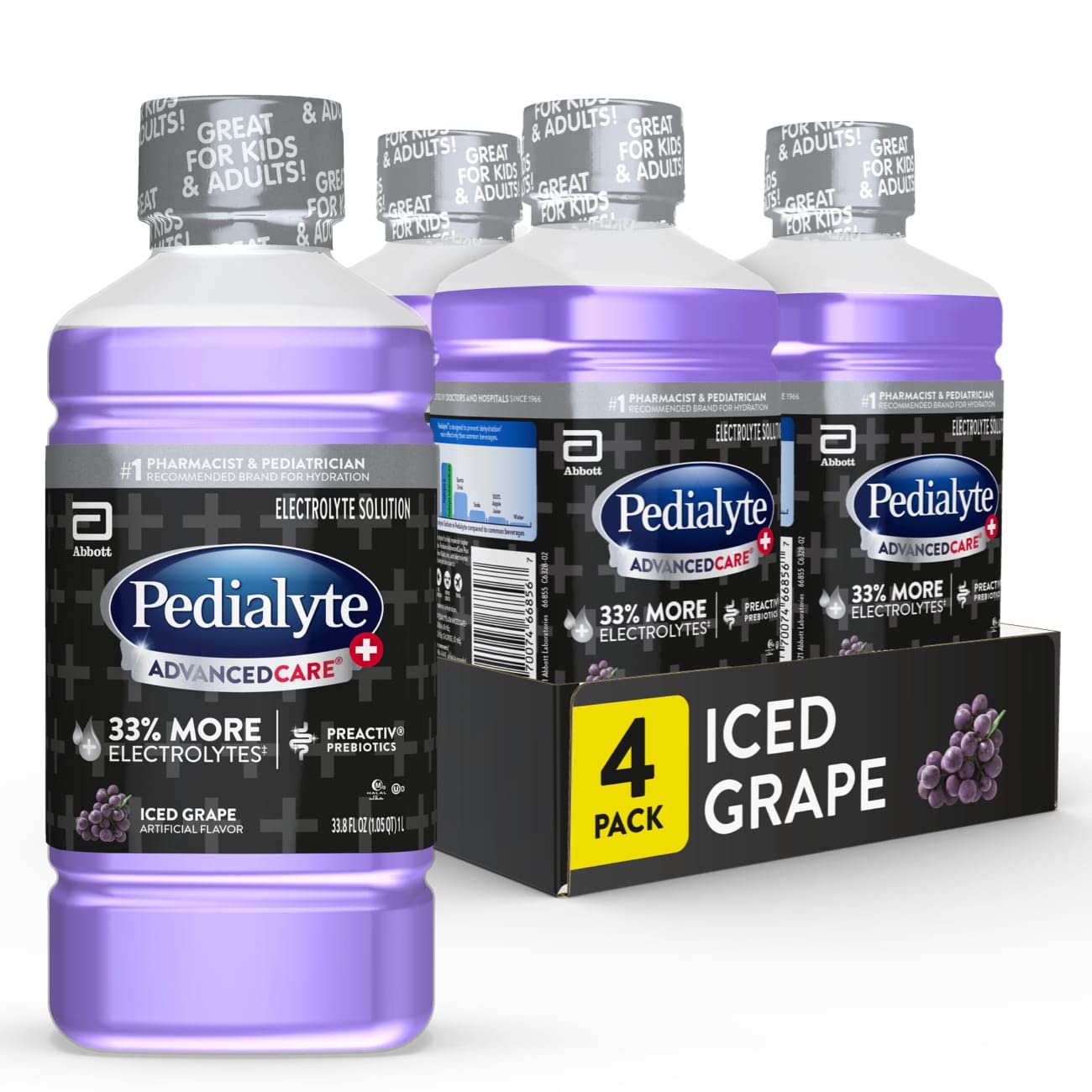 Pedialyte AdvancedCare Pedialyte AdvancedCare Plus Electrolyte Drink with 33% More Electrolytes and Has PreActiv Prebiotics, Ice