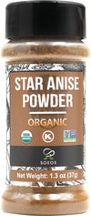 Soeos Organic Chinese Star Anise Powder 1.3 Oz (37G), Powder Chinese Star Anise, Dried Anise Star Spice, Star Anise Bulk, Anise Star, Non-Gmo Verified, Great For Baking And Tea, Anis Estrella., Brown