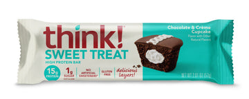 think! Protein Bars, High Protein Snacks, Gluten Free, Kosher Friendly, Sweet Treat, Chocolate & Creme Cupcake, 10 Count (Packag