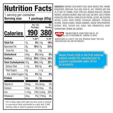 Nissin Top Ramen Noodle Soup, Beef, 3 Ounce (Pack Of 24)