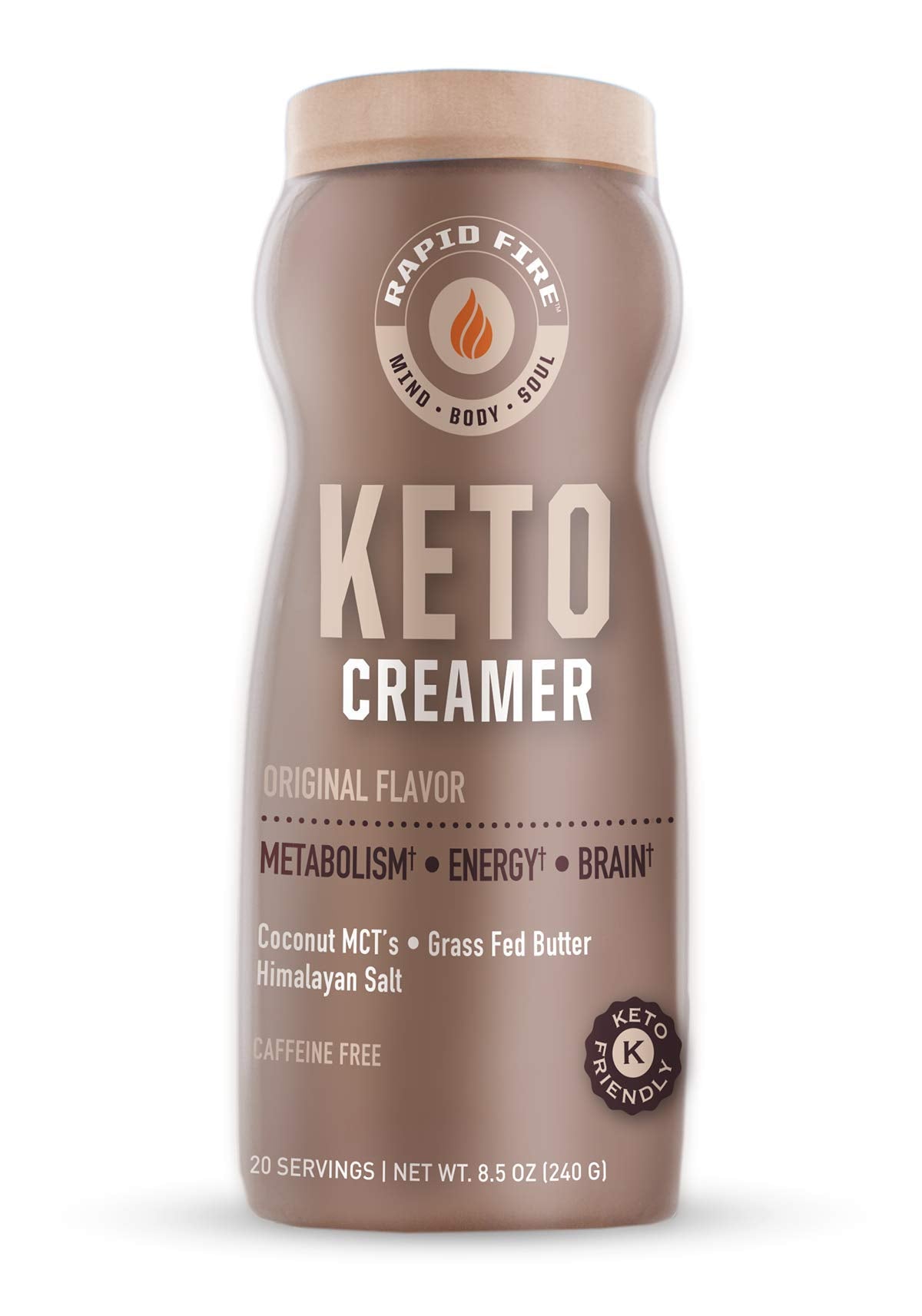 RAPID FIRE Ketogenic Creamer with MCT Oil for Coffee or Tea, Supports Energy and Metabolism, Weight Loss, Ketogenic Diet 8.5 oz.