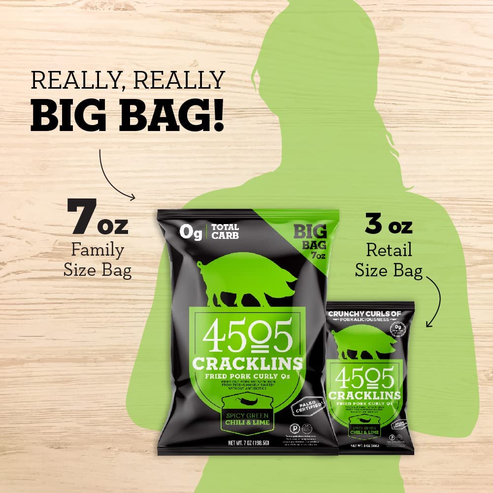 4505 Meats Cracklins Fried Pork Curly Q'S, 3 Oz