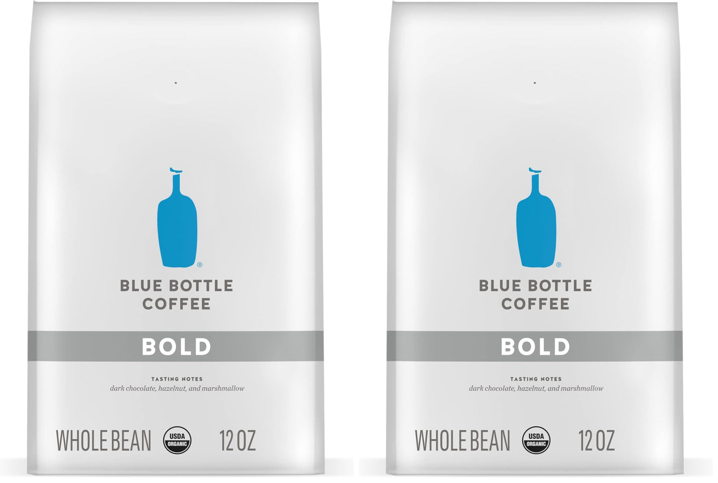 Blue Bottle Whole Bean Organic Coffee, Bold, Dark Roast, 12 Ounce bag (Pack of 2)
