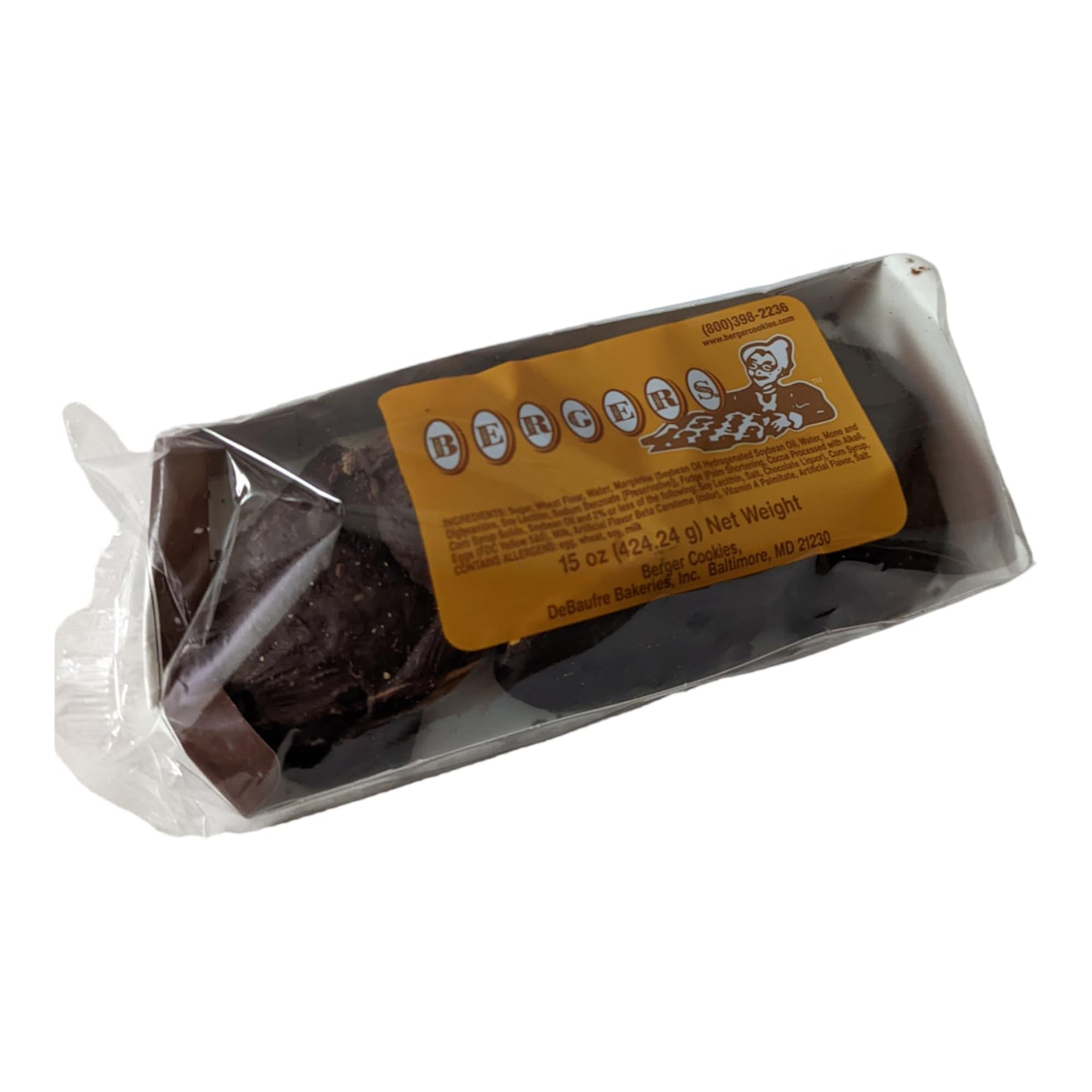 Sioditin Berger Cookies - Original Hand-Dipped Chocolate Fudge - 15oz Pack of 4