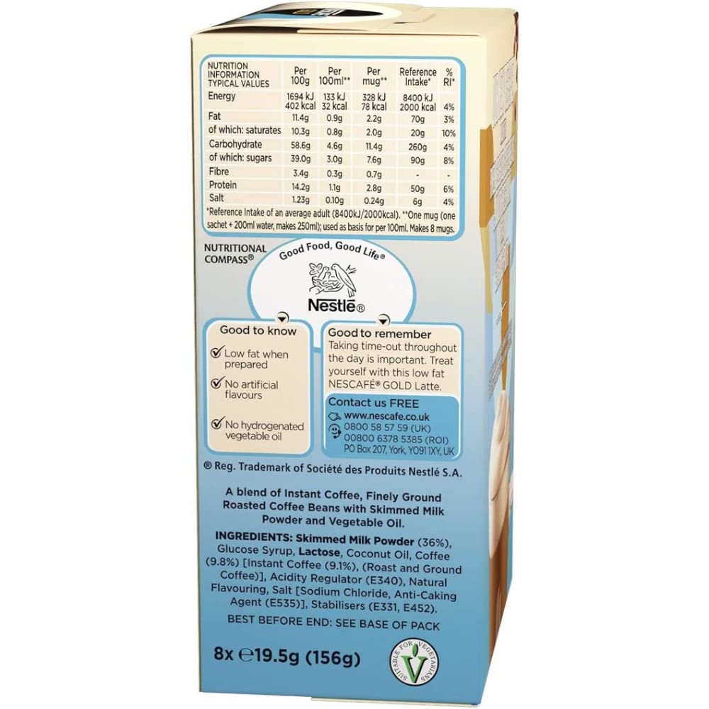 Nescaf   Gold Latte Coffee Sachets