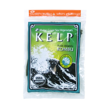 Kelp (Sugar) Whole Leaf 2 Oz Bag - Wild Atlantic Kombu - Organic Seaweed