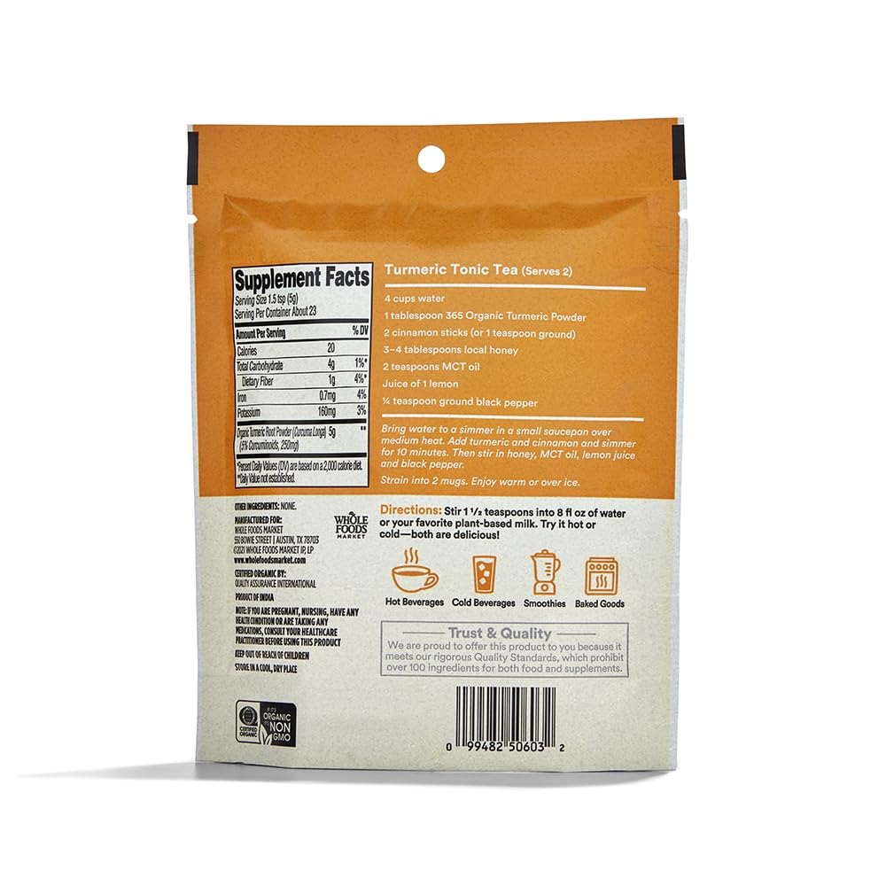365 by Whole Foods Market Organic Turmeric Superfood Powder - 4 Ounce Pack