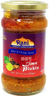 Rani Lime Pickle Hot (Achar, Spicy Indian Relish) 10.5oz (300g) Glass Jar ~ Vegan | Gluten Free | NON-GMO | No Colors | Popular
