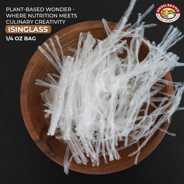 "Angel Brand Isinglass 0.25 Oz Pouch Pack Of 3 - Sourced From Red Sea Algae - Agar Agar Primarily Used As A Thickening Agent In Soups, Jellies, Custards, And Ice Creams"