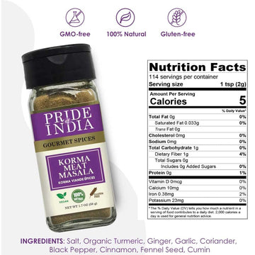 Pride Of India - Korma Meat Masala Mix - Ideal For Traditional Meat/Lamb Curry - Gourmet & Flavorful - Seasoning Spice Blend - E