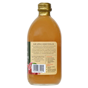 Mantova Organic Raw Apple Cider Vinegar with Mother, Unfiltered, 17 fl. oz., Pack of 2, Gluten-Free, Vegan-Friendly, Product of Italy