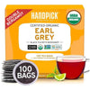 Handpick, Organic Earl Grey Black Tea Bags (100 Count) Double Bergamot Oil | Caffeinated, Usda Organic Earl Grey Tea Bags | Flav