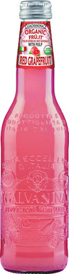 Galvanina - Red Grapefruit With Pulp - Premium Organic Italian Sparkling Fruit Beverage - 12 fl oz (6 Glass Bottles)