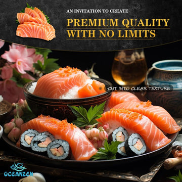 Oceanzen: Premium Quality,Atlantic Salmon - 12 Packs Of (2 X 6 Oz Fresh Skinless Fillets) Shipped Frozen,Sashimi Grade - Sustain
