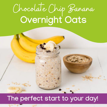 Molly & You Banana Chocolate Chip Overnight Oats (Pack Of 6) - Healthy Natural Source Of Protein Oatmeal Breakfast, A Vegan Frie