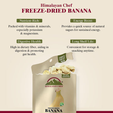 Himalayan Chef Freeze-Dried Fruit Freeze-Dried Banana Crisp 20g/EACH 10 Bags | Healthy Snacks Organic Fruits Snacks | Ideal Snacks for Kids & mature-themed