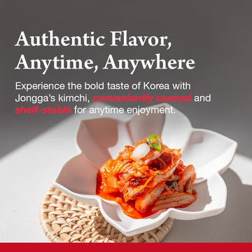 Jongga Spicy Napa Cabbage Kimchi (Pack Of 8), Shelf Stable Mat Kimchi, Spicy Korean Authentic Fermented Pickled Cabbaged Kimchi,