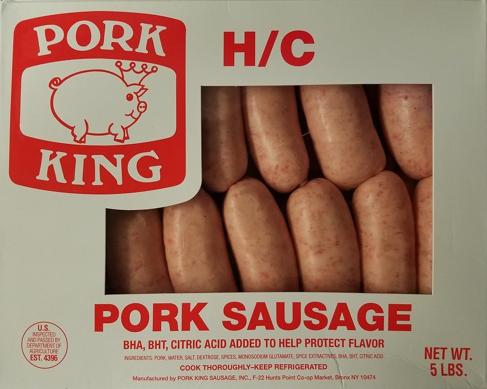 MDNY Pork King Breakfast Sausage Jumbo Links 5/lbs Fresh Ships Cold & Fast