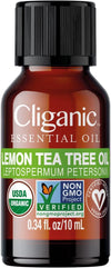 Cliganic Organic Lemon Tea Tree Essential Oil, 100% Pure Natural For Aromatherapy Non-Gmo Verified