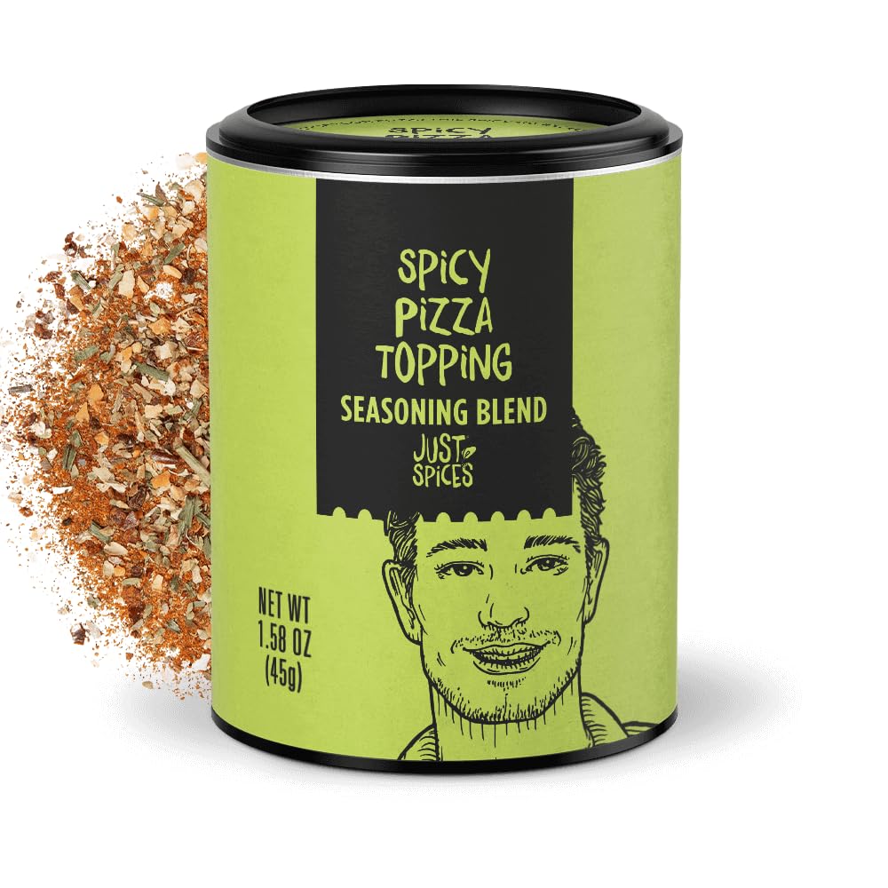 Just Spices Spicy Pizza Seasoning 1.58 Oz I A Versatile Topping For Pizza Focaccia & Dips I Featuring Red Peppers Tomato & A Hint Of Marjoram
