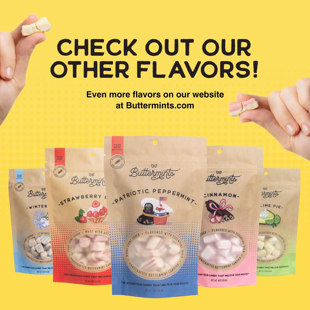 Buttermints Wintermint, Butter Mints Gluten-Free Candy Soft Butter Taste, Unexpectedly Scrumptious (4 Servings)