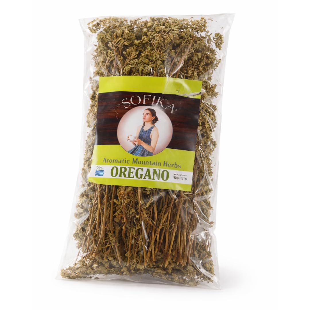 Oregano Bunch - Greek Top-Grade Dried Culinary Herb From Greece Whole Oregano Wild Leaves Rich Aroma & Flavor Ideal For Salads Meat Fish Pizza & Sauces 2.7Oz 50G