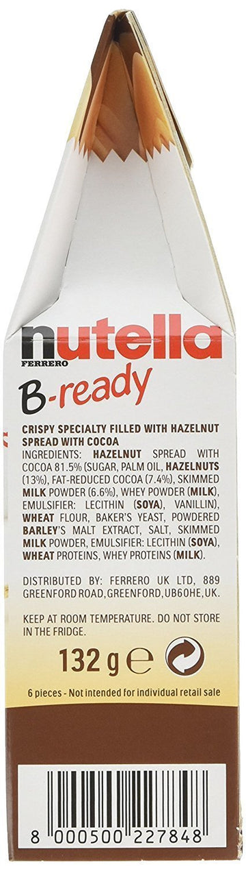 Nutella B-Ready 6 Bar Multipack 132 G (Pack Of 2)