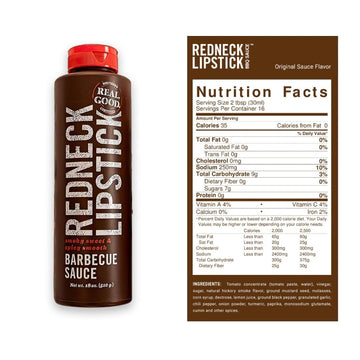 Redneck Lipstick BBQ Sauce, Smoky Sweet and Spicy, 18 oz (1 Pack)