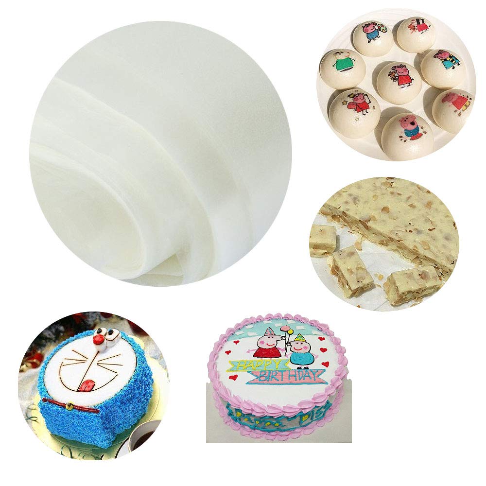 BGJYRDF Edible Rice and Wafer Paper, 9x12.6 inches, 50 Sheets, White, Potato Starch, Model: afdgh
