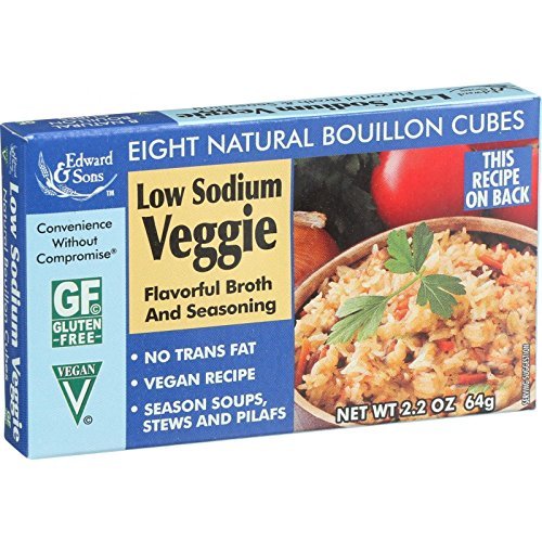Edward & Sons Low Sodium Veggie Bouillon Cubes, 2.2-Ounce Boxes (Pack of 12) (Value Bulk Multi-pack)